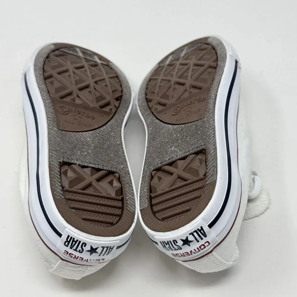 Converse All Star Sneakers Kids Juniors Size 3 White Low Top Canvas Shoes
